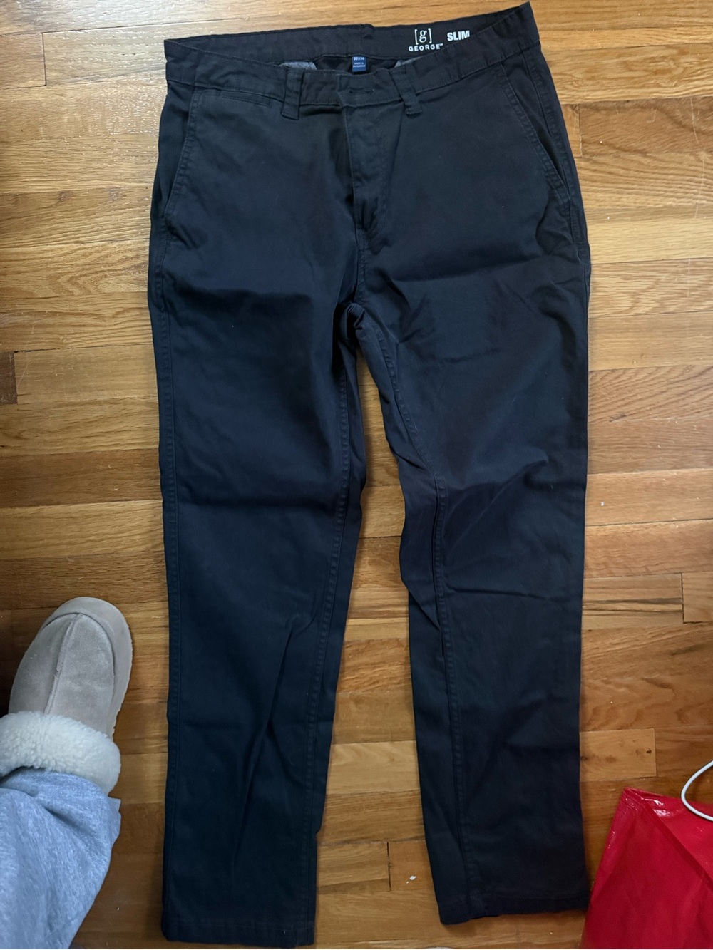George Slim Black Chino Pants